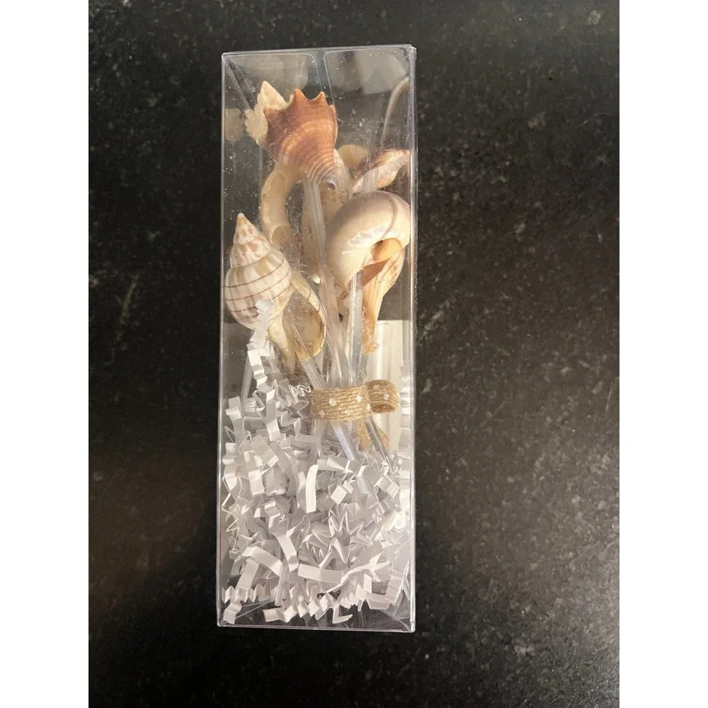 CMS Swizzles‎ Handmade Seashell Cocktail Swizzle Sticks – Set with Original Box